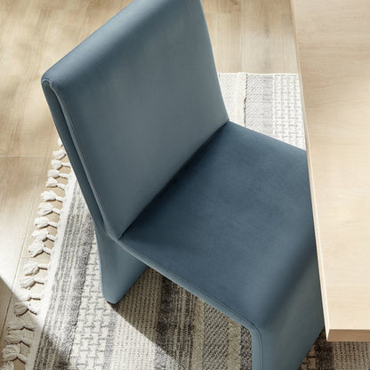 Emory Performance Velvet Dining Side Chair Set of 2 - Cadet Blue