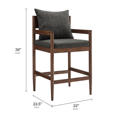 Remington Wood Counter Stool Set of 2 - Charcoal