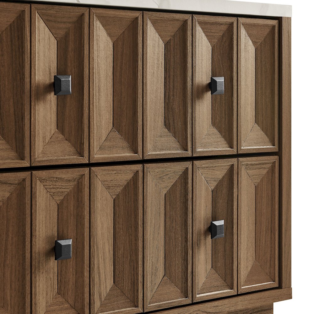 Mabry 23 Inch Geometric Faceted Two Drawer Nightstand - Walnut