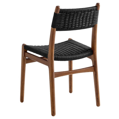 Wynn Rope and Wood Dining Side Chair - Walnut Black