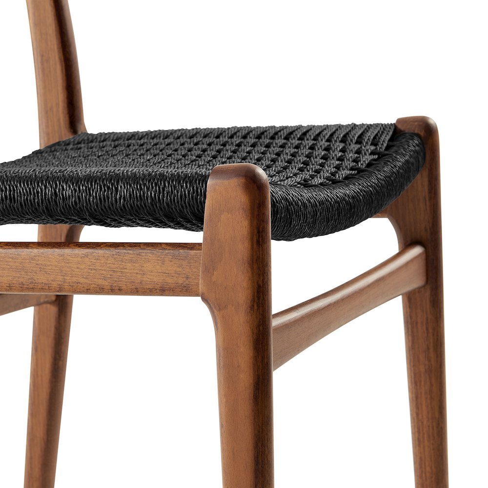 Wynn Rope and Wood Dining Side Chair - Walnut Black