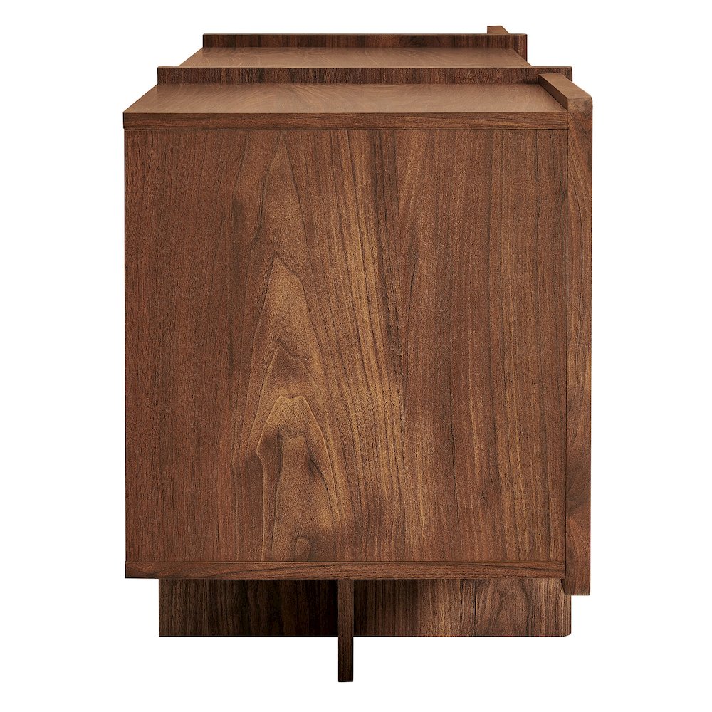 Yarrow 77 Inch Fluted Four Door TV Stand - Walnut