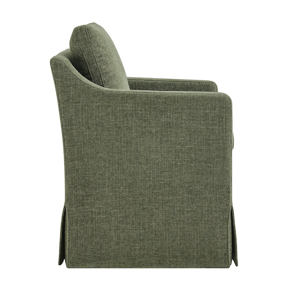 Serene Slipcovered Performance Fabric Dining Armchair - Foliage