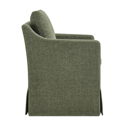 Serene Slipcovered Performance Fabric Dining Armchair - Foliage