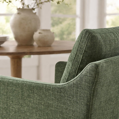 Serene Slipcovered Performance Fabric Dining Armchair - Foliage