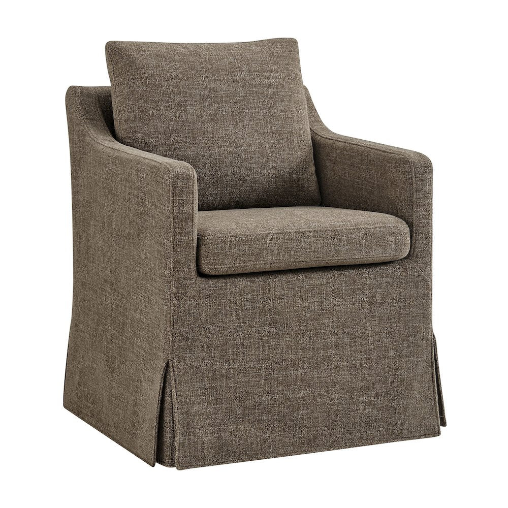 Serene Slipcovered Performance Fabric Dining Armchair - Mocha