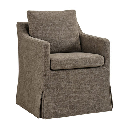 Serene Slipcovered Performance Fabric Dining Armchair - Mocha