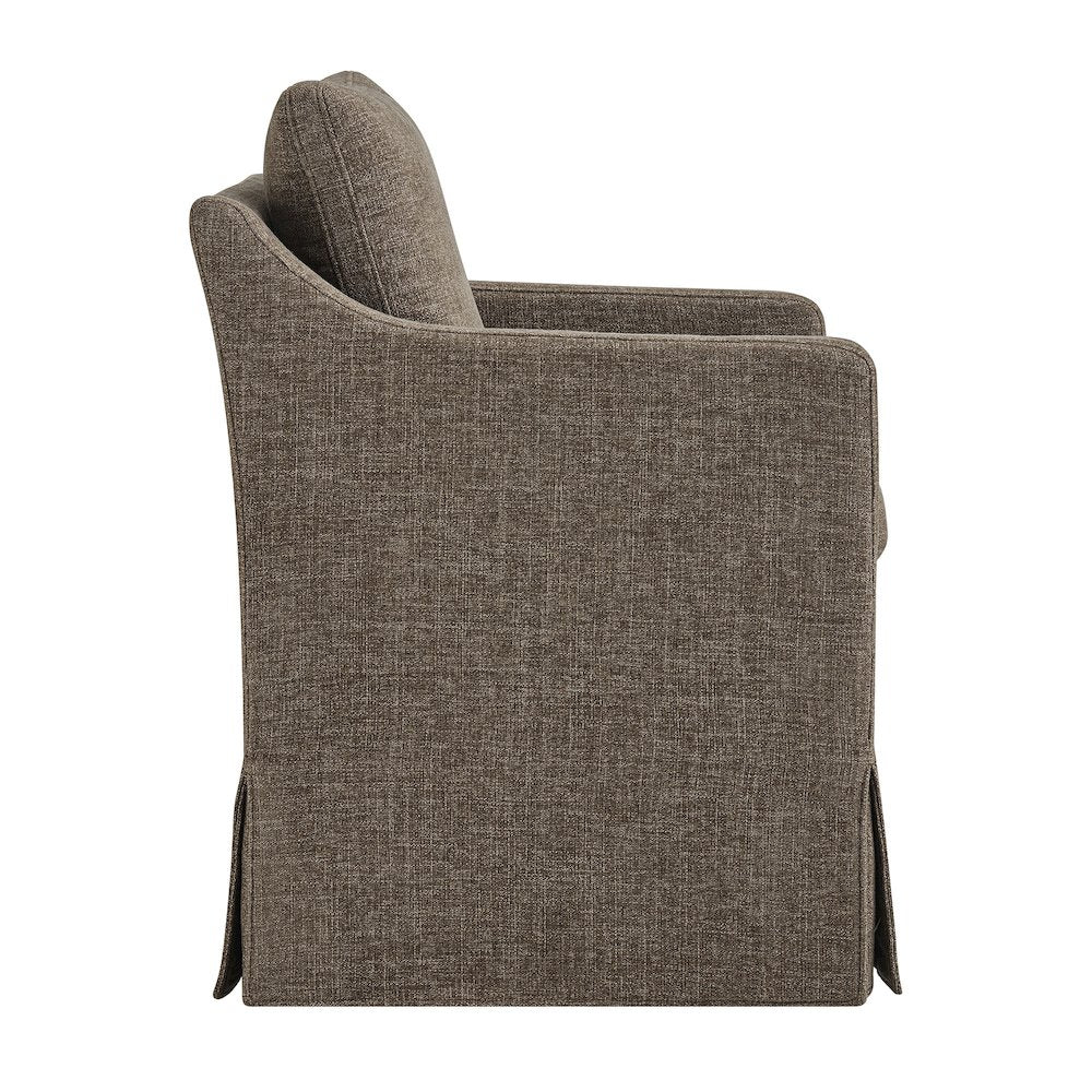 Serene Slipcovered Performance Fabric Dining Armchair - Mocha