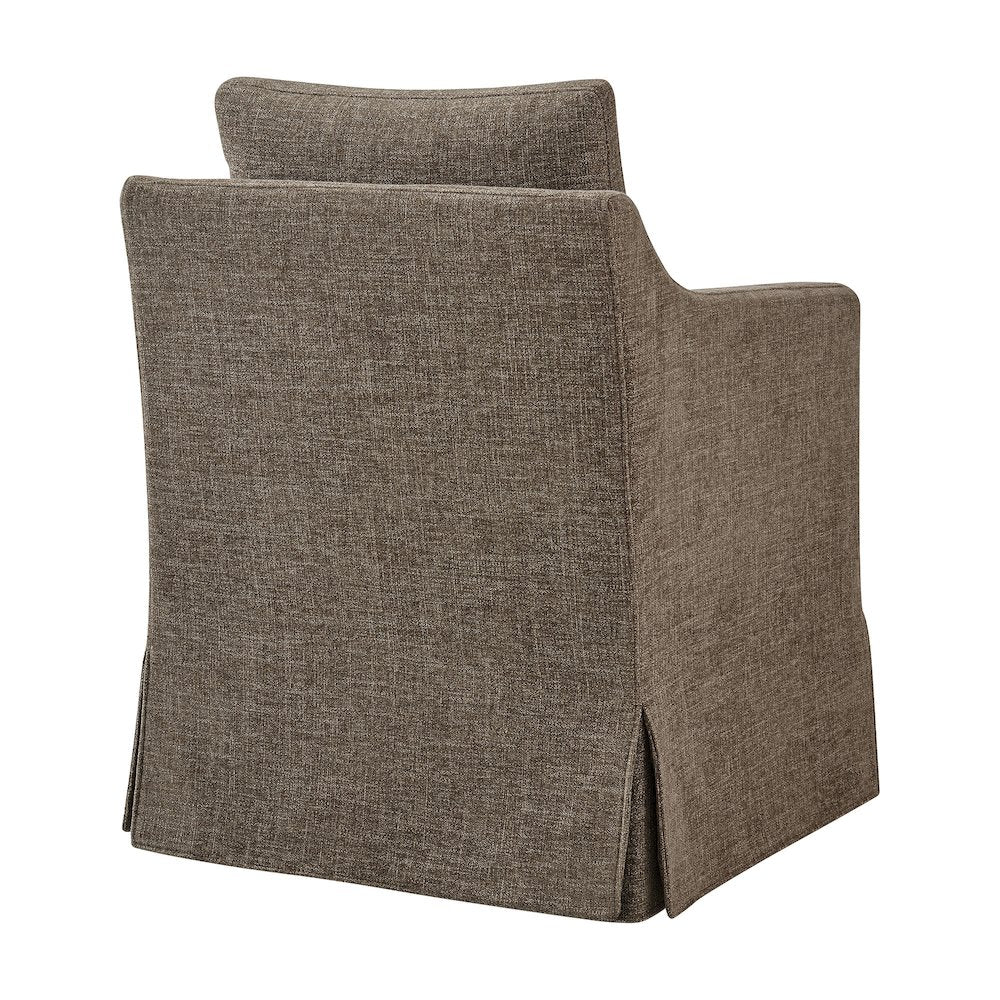 Serene Slipcovered Performance Fabric Dining Armchair - Mocha