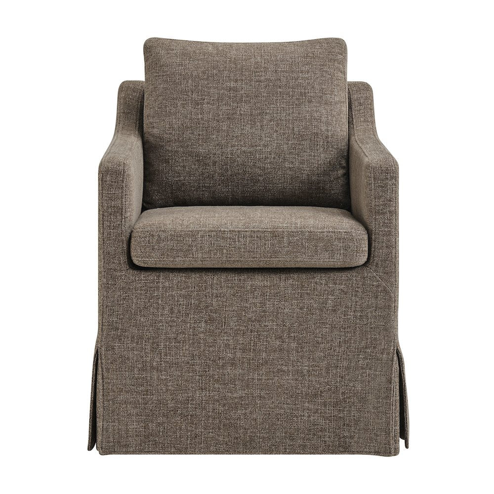 Serene Slipcovered Performance Fabric Dining Armchair - Mocha