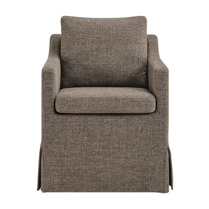Serene Slipcovered Performance Fabric Dining Armchair - Mocha