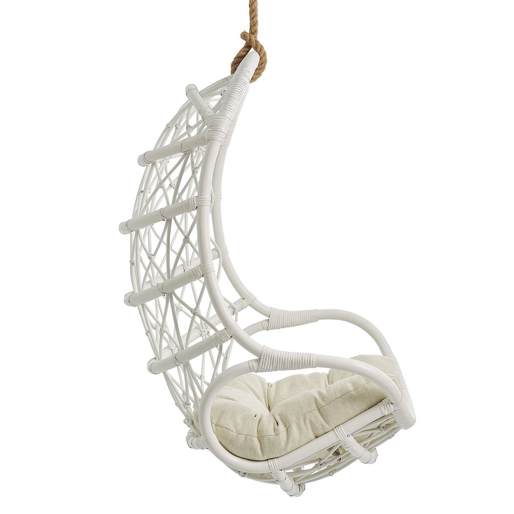 Tamarind Natural Rattan Hanging Chair - White Light Beige