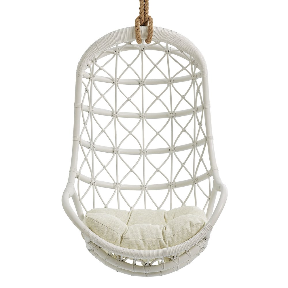 Tamarind Natural Rattan Hanging Chair - White Light Beige