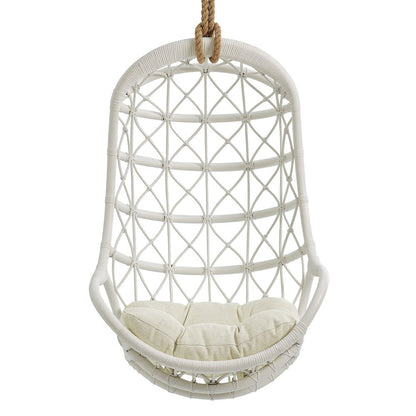 Tamarind Natural Rattan Hanging Chair - White Light Beige