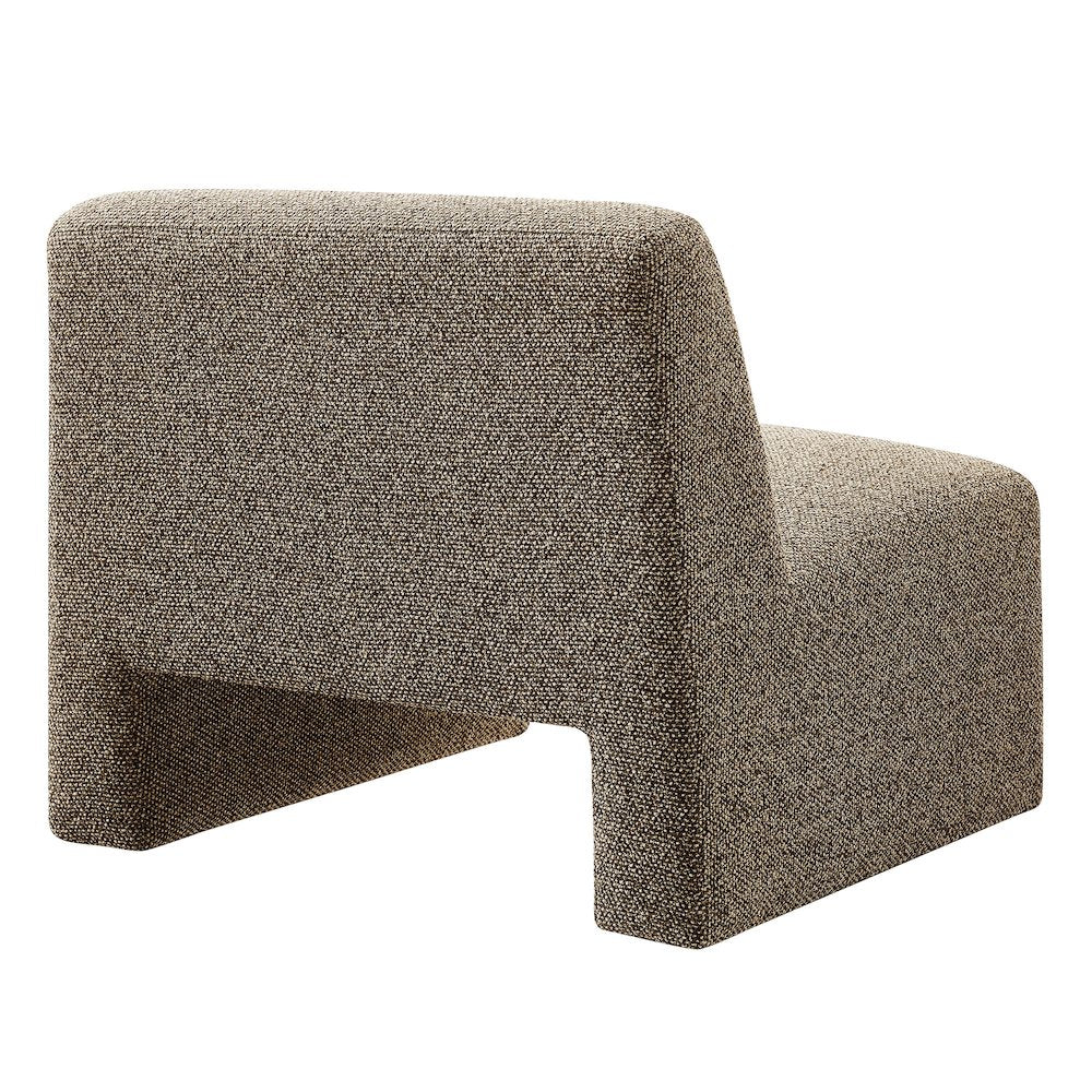 Amita Lattice Boucle Upholstered Armless Accent Chair - Earth