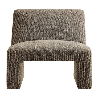 Amita Lattice Boucle Upholstered Armless Accent Chair - Earth