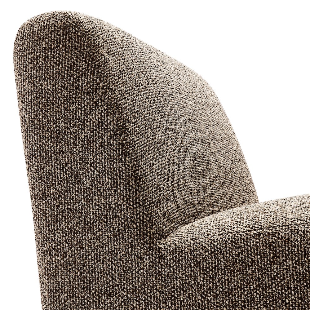Amita Lattice Boucle Upholstered Armless Accent Chair - Earth