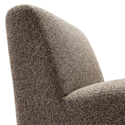 Amita Lattice Boucle Upholstered Armless Accent Chair - Earth
