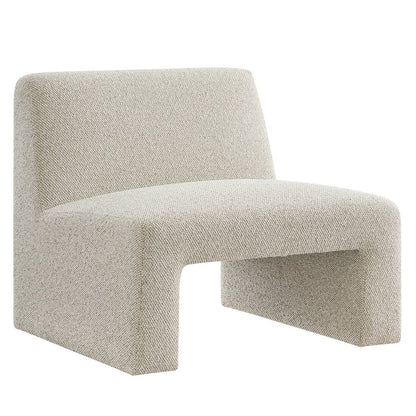Amita Lattice Boucle Upholstered Armless Accent Chair - Marble