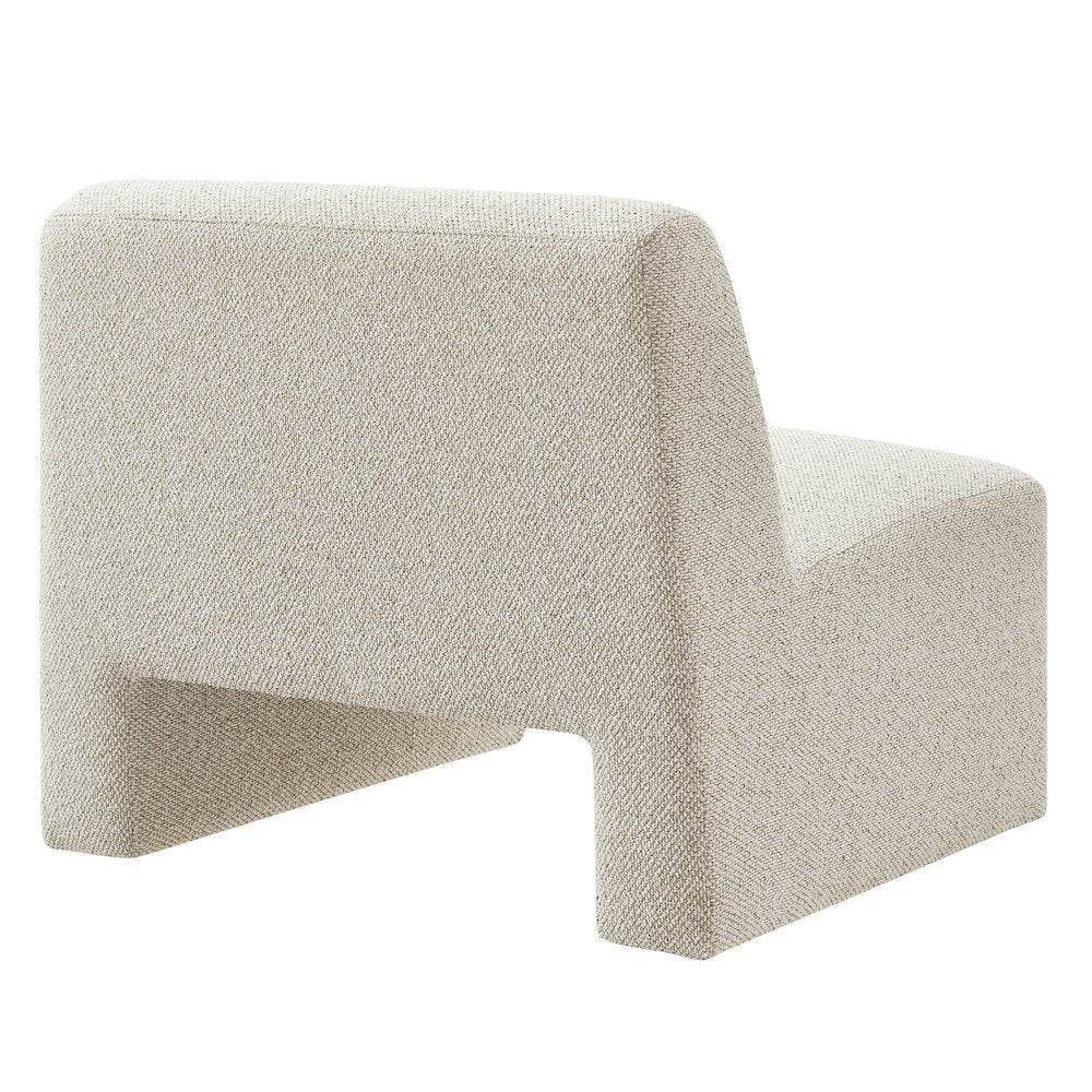 Amita Lattice Boucle Upholstered Armless Accent Chair - Marble