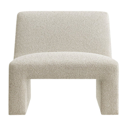 Amita Lattice Boucle Upholstered Armless Accent Chair - Marble