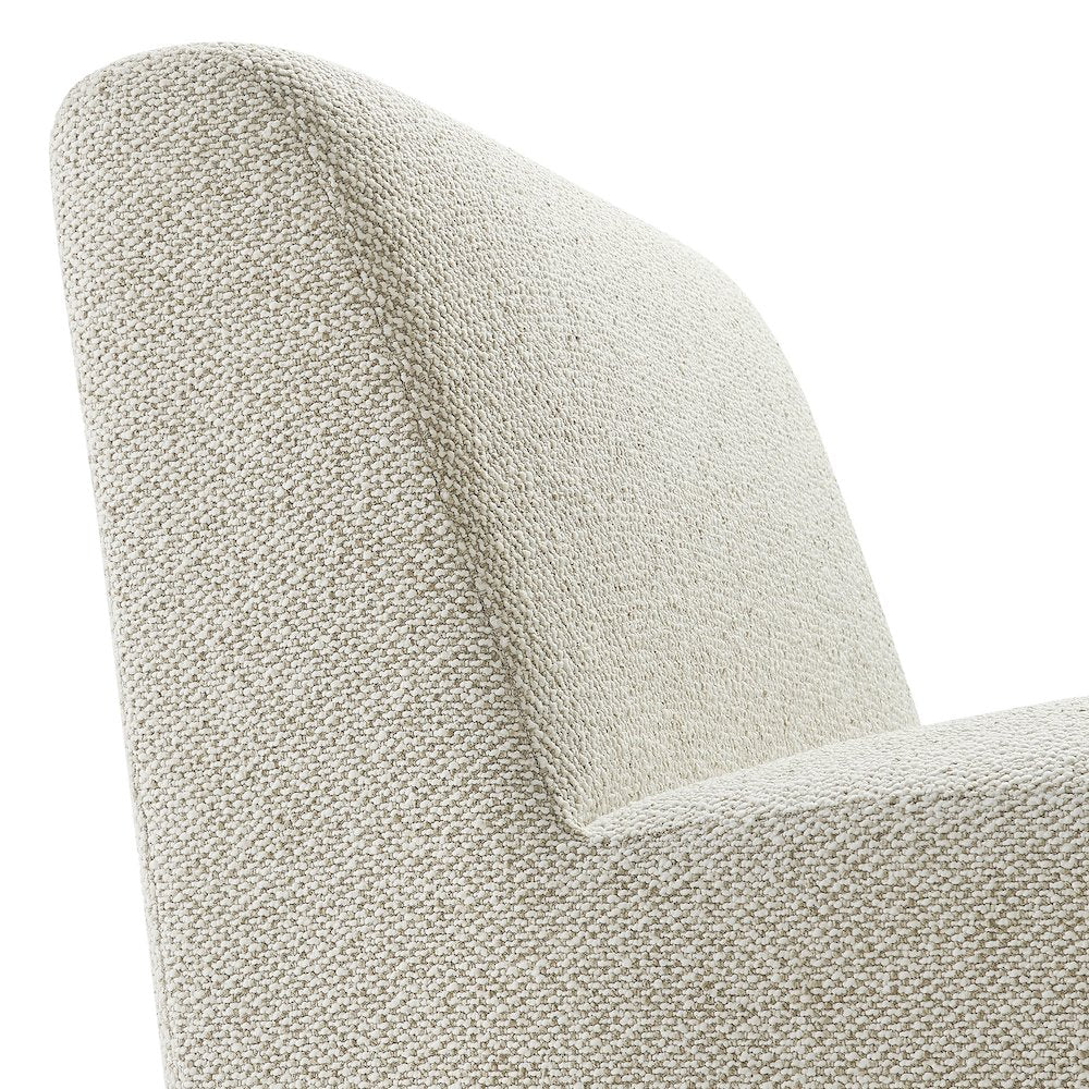 Amita Lattice Boucle Upholstered Armless Accent Chair - Marble