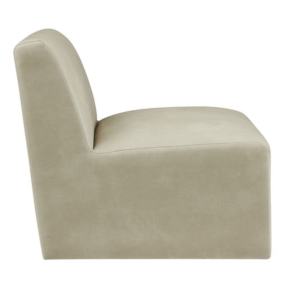 Amita Vegan Leather Armless Accent Chair - Mineral