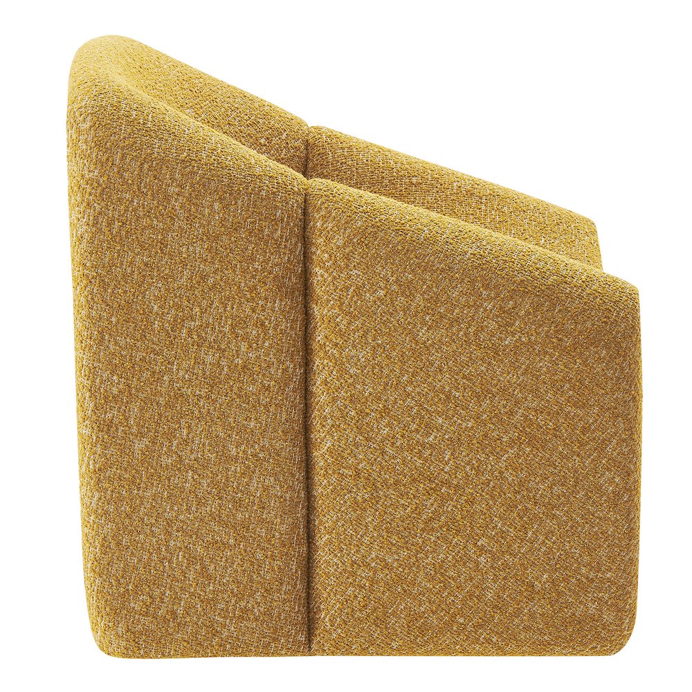 Vivi Looped Textural Fabric Curved Arm Accent Chair - Mustard