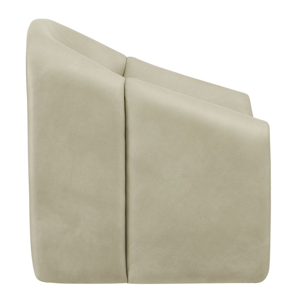 Vivi Vegan Leather Curved Arm Accent Chair - Mineral