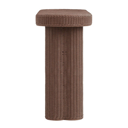 Sarova 59 Inch Natural Rattan Oval Console Table - Mocha