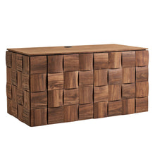 Duskin 39 Inch Geometric Block Design Wall Mounted TV Stand - Walnut