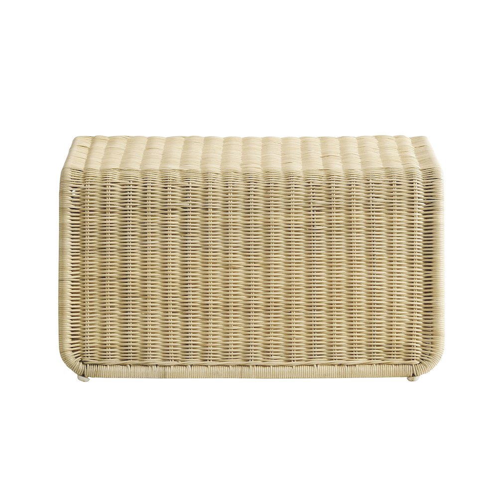 Eira Waterfall Natural Rattan Ottoman - Natural Rattan