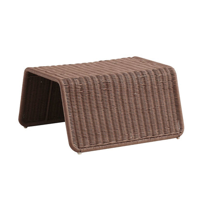 Eira Waterfall Natural Rattan Ottoman - Mocha