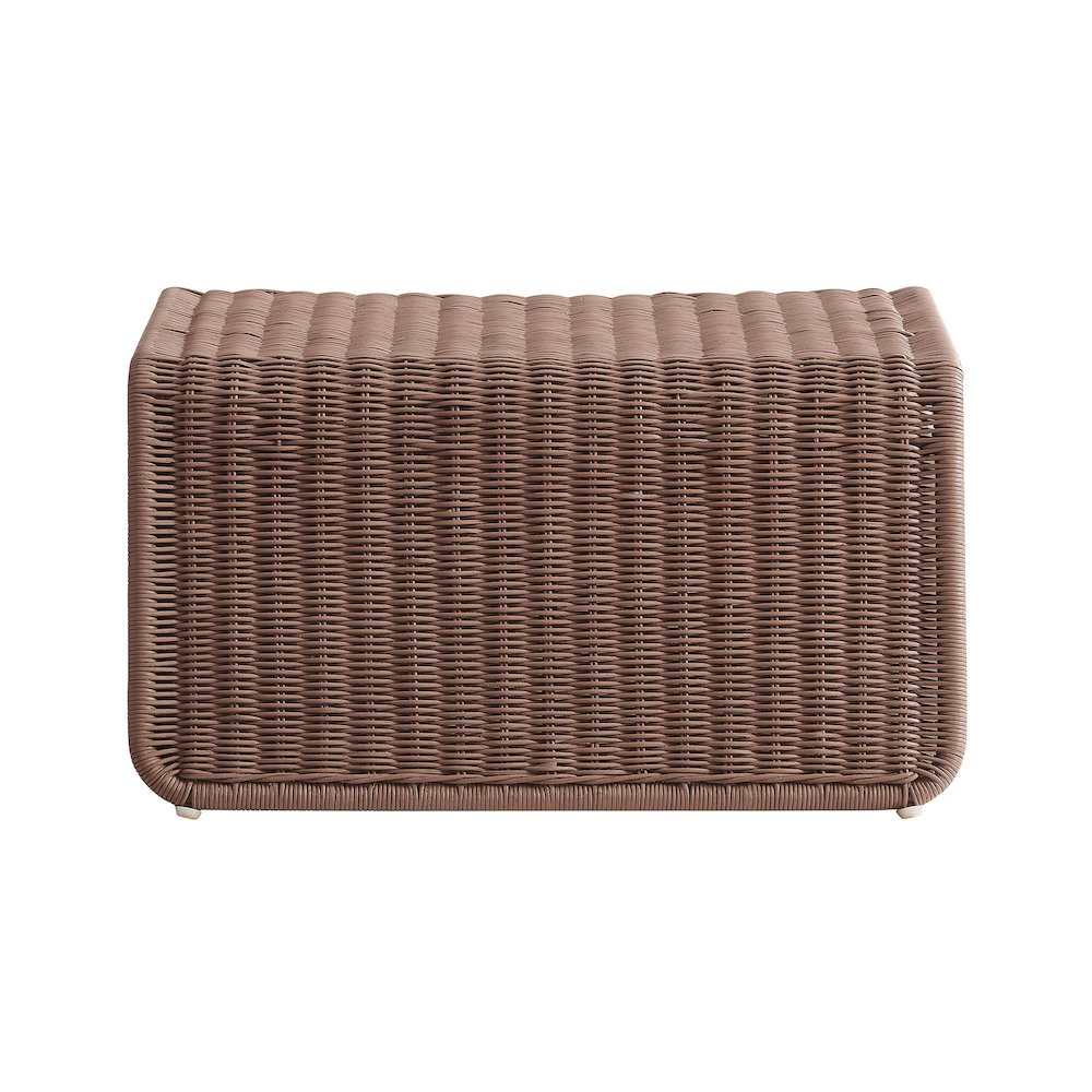 Eira Waterfall Natural Rattan Ottoman - Mocha