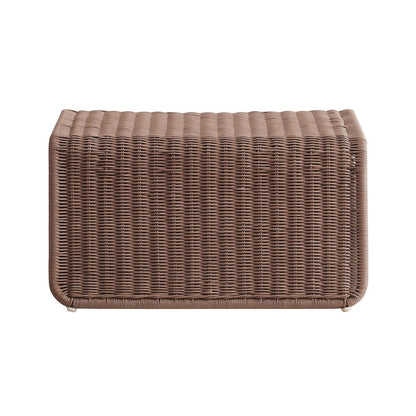 Eira Waterfall Natural Rattan Ottoman - Mocha