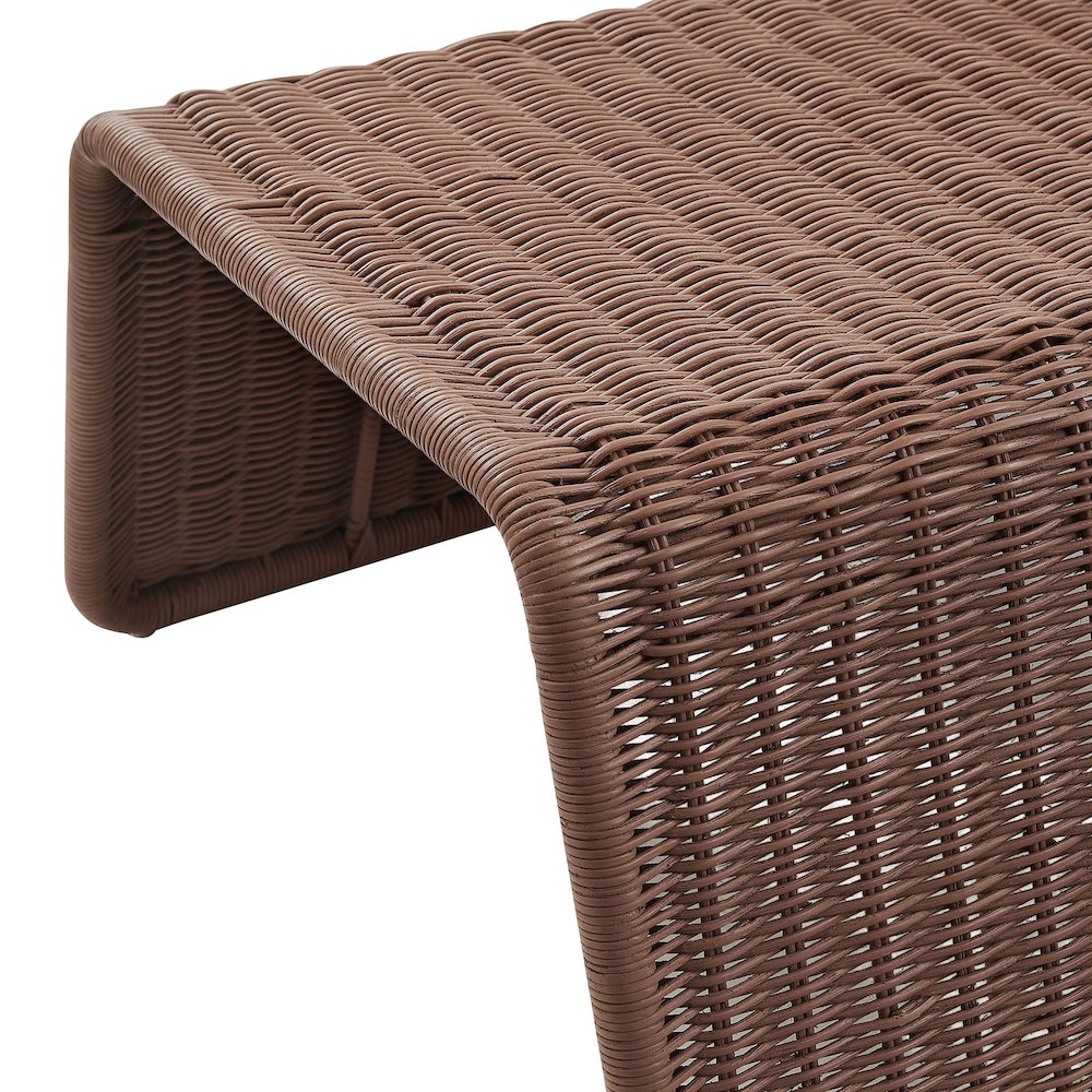 Eira Waterfall Natural Rattan Ottoman - Mocha