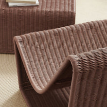 Eira 2-Piece Curved Rattan Lounge Chair & Ottoman Set - Mocha