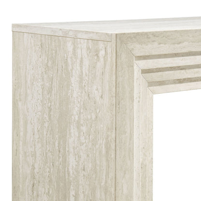 Olney 63 Inch Fluted Console Table - Ivory Travertine