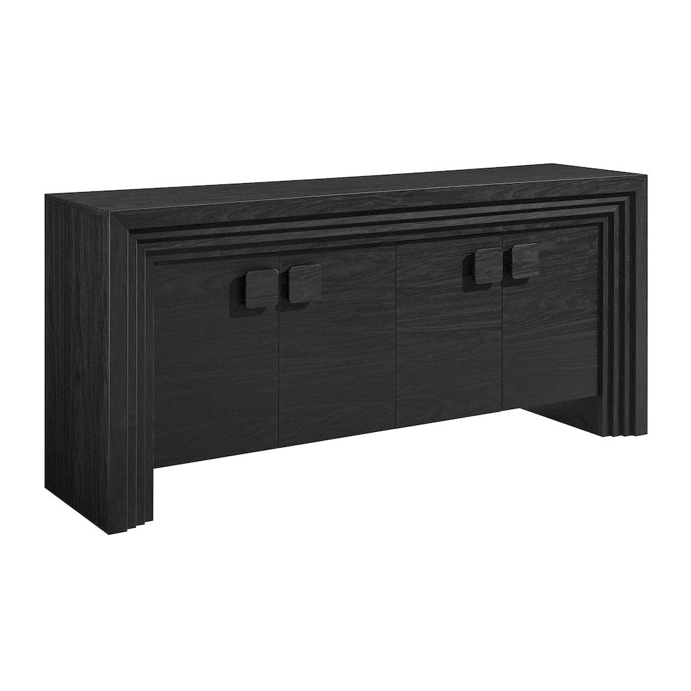 Olney 4-Door Fluted Sideboard - Black