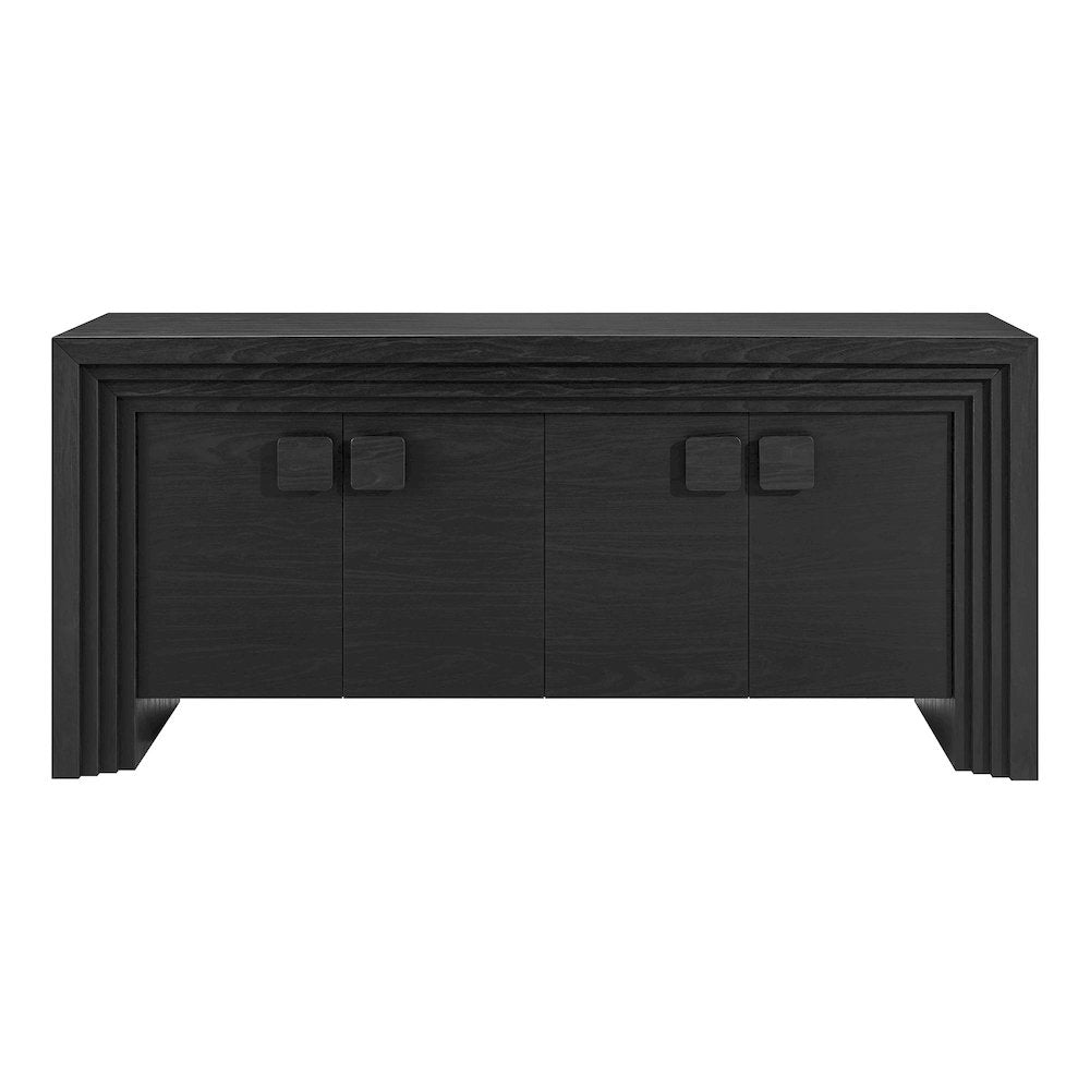 Olney 4-Door Fluted Sideboard - Black