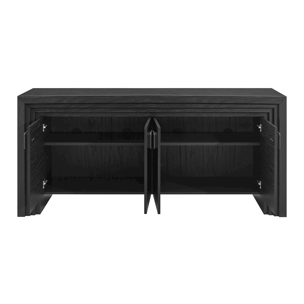 Olney 4-Door Fluted Sideboard - Black