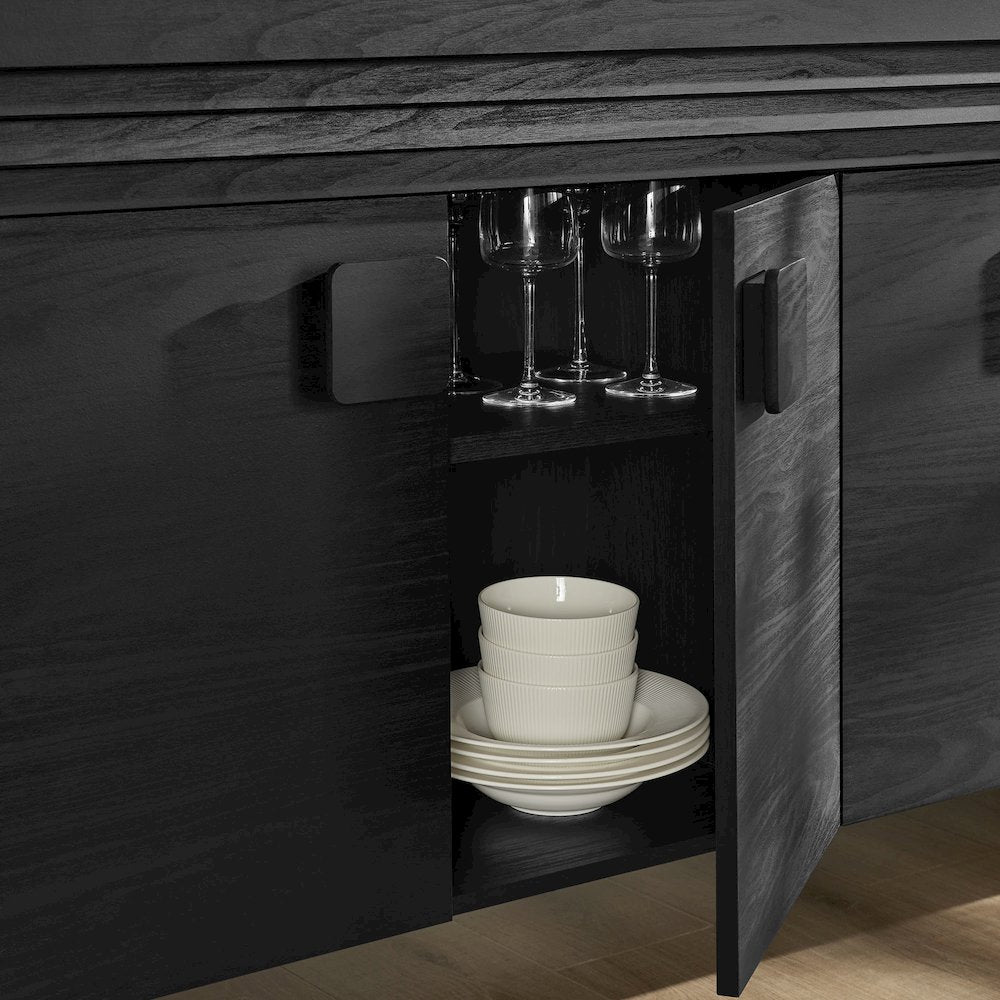 Olney 4-Door Fluted Sideboard - Black