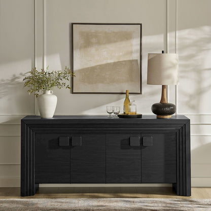 Olney 4-Door Fluted Sideboard - Black