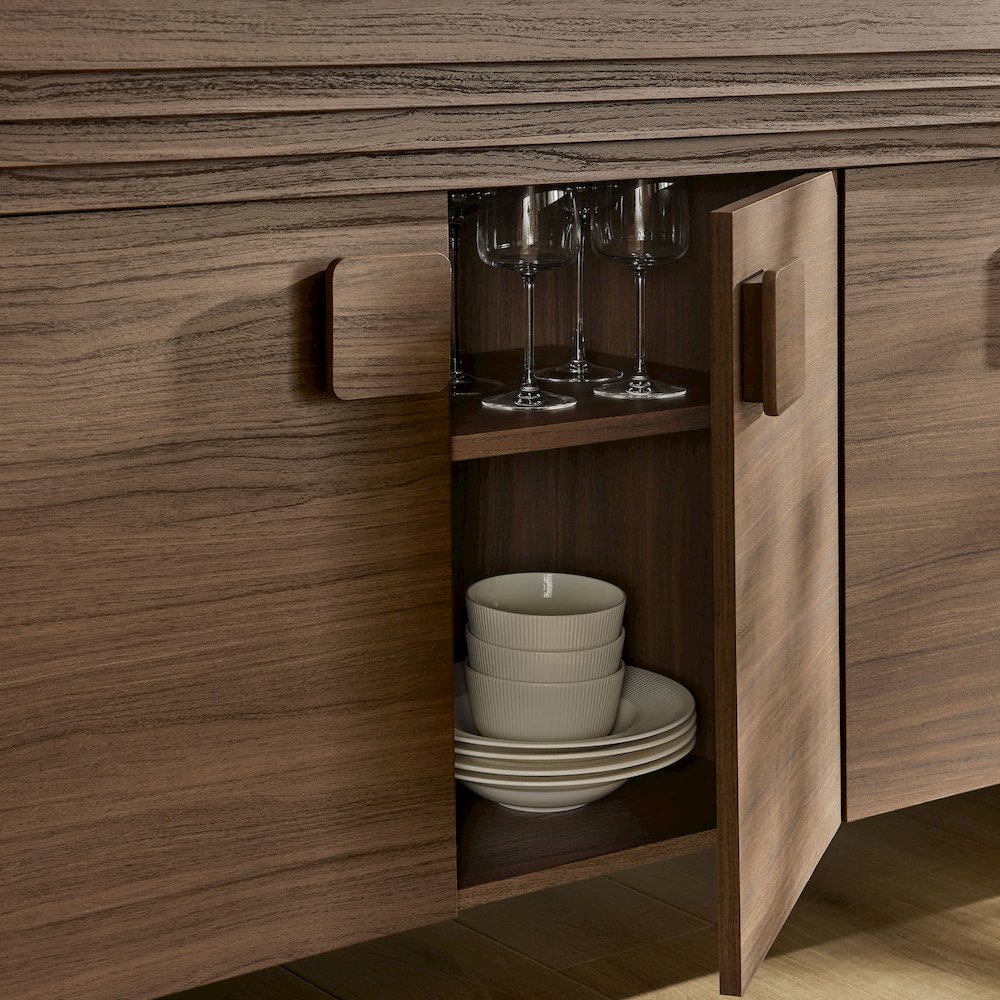 Olney 4-Door Fluted Sideboard - Walnut