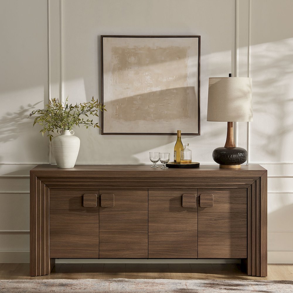 Olney 4-Door Fluted Sideboard - Walnut