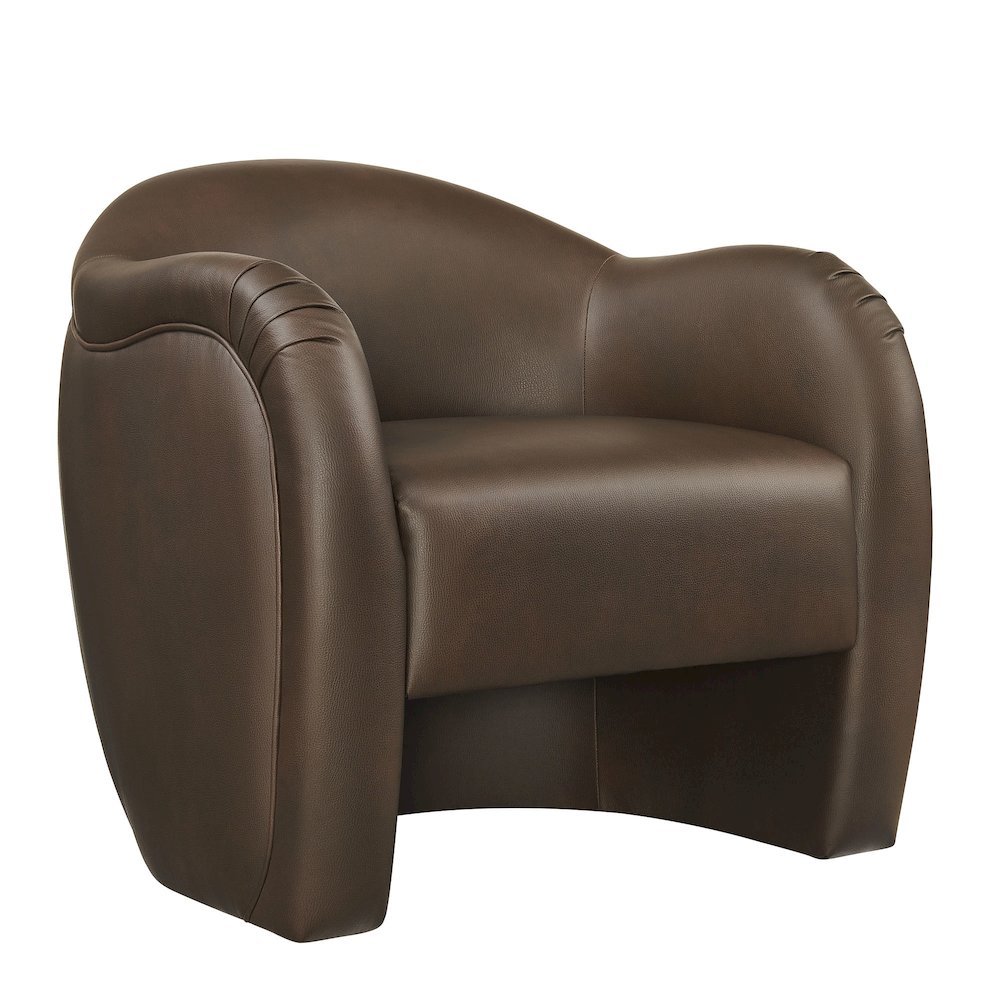 Compose Barrel Vegan Leather Accent Chair - Espresso