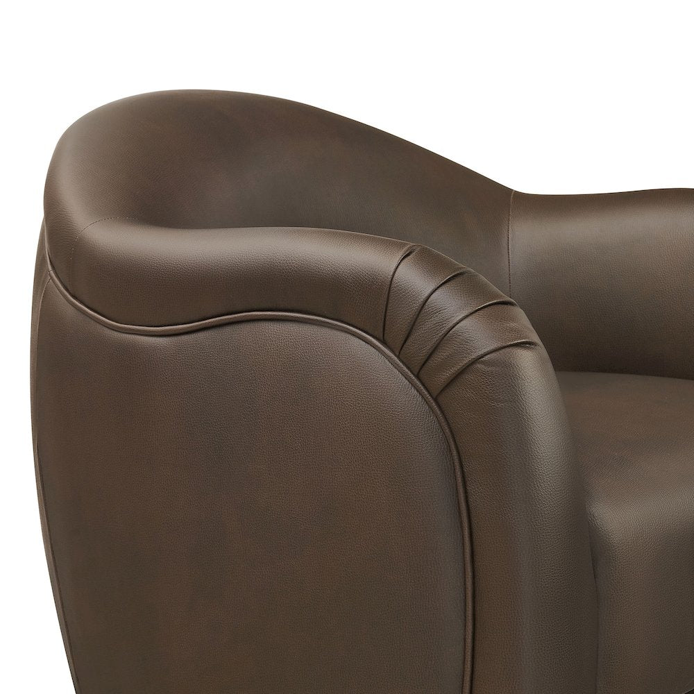 Compose Barrel Vegan Leather Accent Chair - Espresso