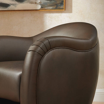 Compose Barrel Vegan Leather Accent Chair - Espresso