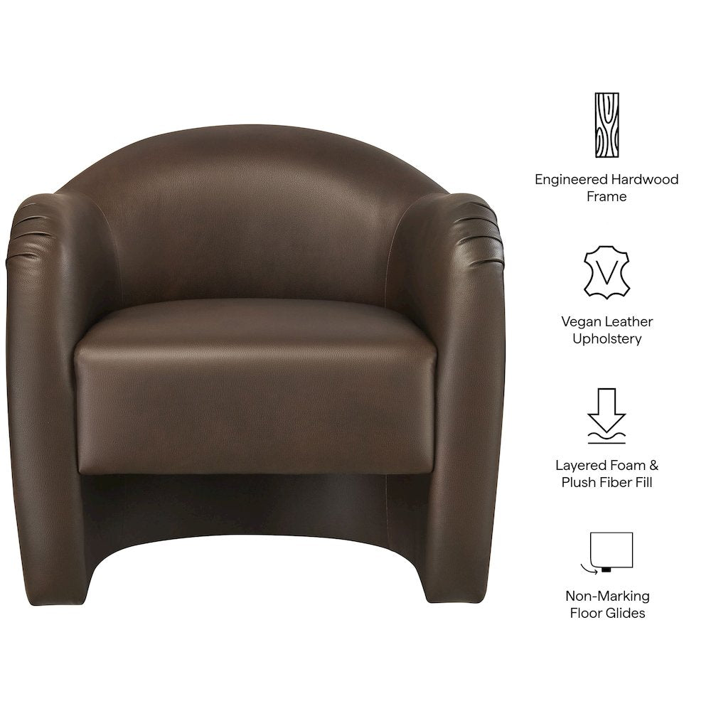 Compose Barrel Vegan Leather Accent Chair - Espresso