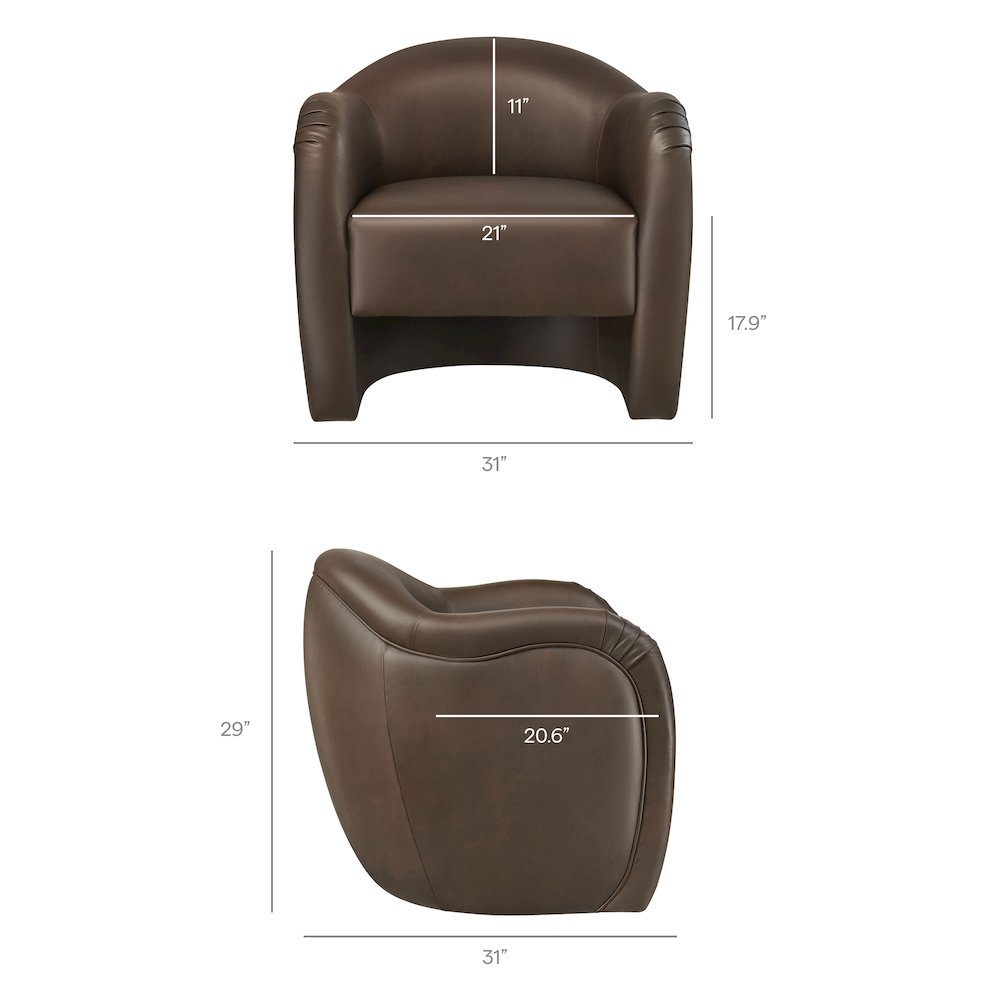 Compose Barrel Vegan Leather Accent Chair - Espresso